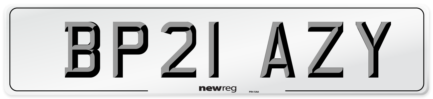 BP21 AZY Number Plate from New Reg